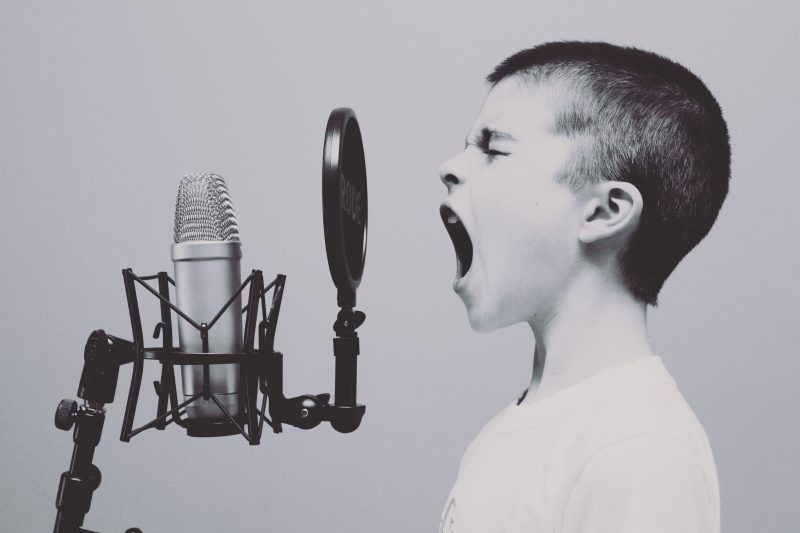 boy and microphone